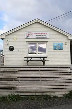 Sports club building at Henningsvær Stadion
