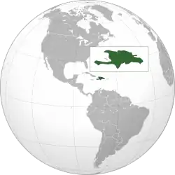 Maximum extent of the Republic of Haiti from 1822 to 1843