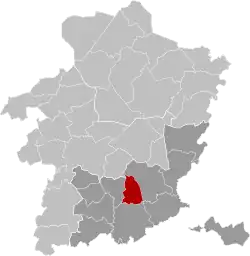 Location of Hoeselt in Limburg