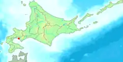 Location of Abuta in Hokkaido (Iburi Subprefecture)