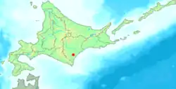 Location of Chūrui in Hokkaido (Tokachi Subprefecture)