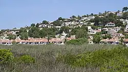View of the village from the salt marshes