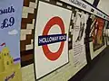 Station roundel on the eastbound platform