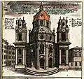 The facade, circa 1712