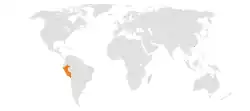 Map indicating locations of Hong Kong and Peru