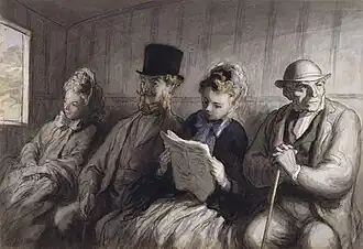 The First Class Carriage (1864), watercolor, ink, & charcoal. 20.5 x 30 cm. Walter Art Museum, Baltimore.