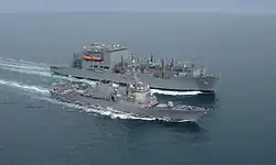 Amelia Earhart conducting underway replenishment with USS&nbsp;Hopper (DDG-70), November 2009