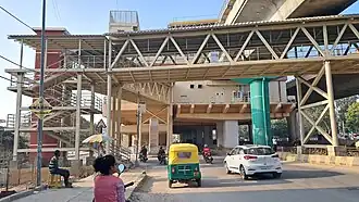Installation of metro bridge for this station as of December 2023