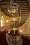 The staircase in the hotel, photographed from the 5th floor in 2016