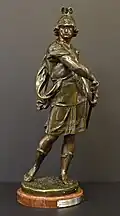 Bellum by Emile Louis Picault (French 1833–1915) Cast pewter, patinated copper plate
