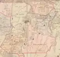Map from the 1840s of the Hundred of Liverpool in western Sydney, Australia.