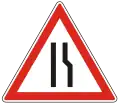 A-009 Road narrows from right side