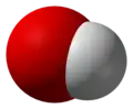 Space-filling representation of the hydroxide ion