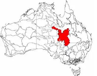 The interim Australian bioregions, with Channel Country in red