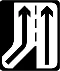 F 300L Additional Lane Joining From Left (One to Two Lanes)