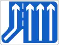 F 302L Additional Lanes Joining From Left - Left Joining Lane Continues (Three to Four Lanes)