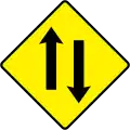 W 080 Two-way Traffic
