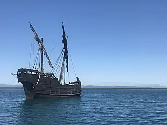 The "Notorious" anchored near Hutchison Island off Cowley Beach, 2017