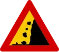 Risk of rockfalls or avalanche
