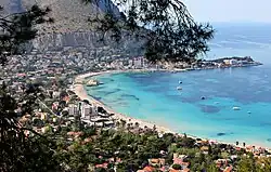 View of Mondello from Mount Pellegrino