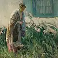 In the Garden. Appears to be Fleurs Roses (Pink Flowers), owned by M. Rothschild and exhibited at the Beaux Arts Salon.[72]