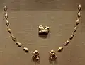 Fragments of gold ornament, 185-72 BCE.