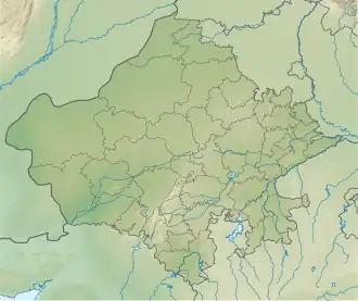 Map showing the location of Tal Chhapar Sanctuary