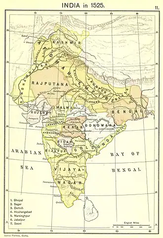 Gujarat Sultanate in 1525.[1]