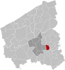 Location of Ingelmunster in West Flanders