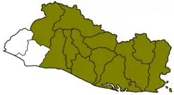 Territory controlled by the intendancy is shaded.