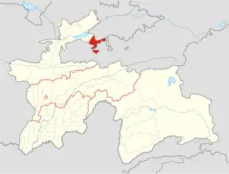 Location of Isfara District in Tajikistan
