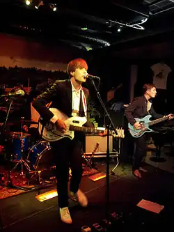 Nick Thorburn performing with Islands in Stockholm, 2012.