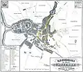 The properties belonging to the monastery's judicial district are shown in yellow on this map from 1848