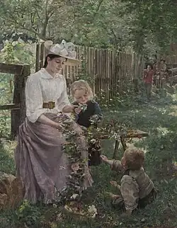 Summer (1890) by Ivana Kobilca (Young woman in the painting is the artist's sister and the children are her cousins.)
