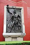 Bronze casting of Izcoatl.