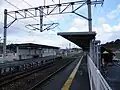 A view of the station platforms and tracks.