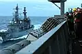 JS Yūgiri alongside USS&nbsp;Ronald Reagan on 17 March 2007.