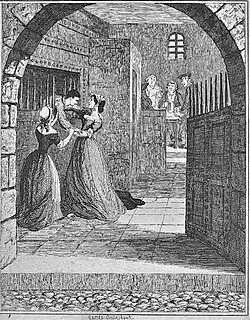 Lyon and a friend holding Sheppard as he climbs through a barred window inside Newgate Prison