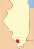 Jackson County (1816–1818), including unorganized territory (formerly part of Johnson County) temporarily attached to it[9]