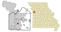 Location of Unity Village, Missouri