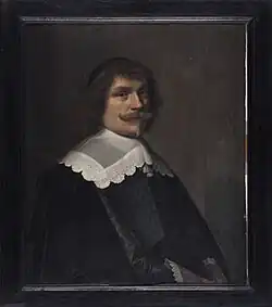 Oil painting of a 17th century man