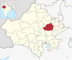 Location of Jaipur district in Rajasthan