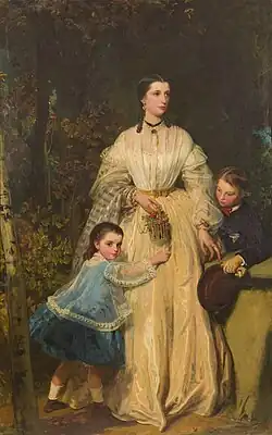 Mary Fothergill and her children Richard and Mary of Lowbridge House, c.1864 (Exhibited: Royal Academy 1864)