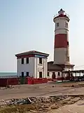 Frontal view of Jamestown Lighthouse