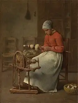 Woman Spinning (The Spinning Wheel), c. 1855–60. Clark Art Institute
