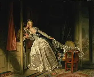 Rococo: The Stolen Kiss by Jean-Honoré Fragonard (c. 1780)