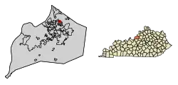 Location of Broeck Pointe in Jefferson County, Kentucky