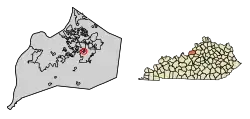 Location of Forest Hills in Jefferson County, Kentucky
