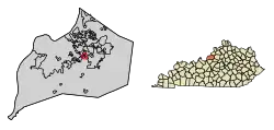 Location of Houston Acres in Jefferson County, Kentucky