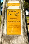 'Footsteps in time' survey marker at Emu Plains (detail)